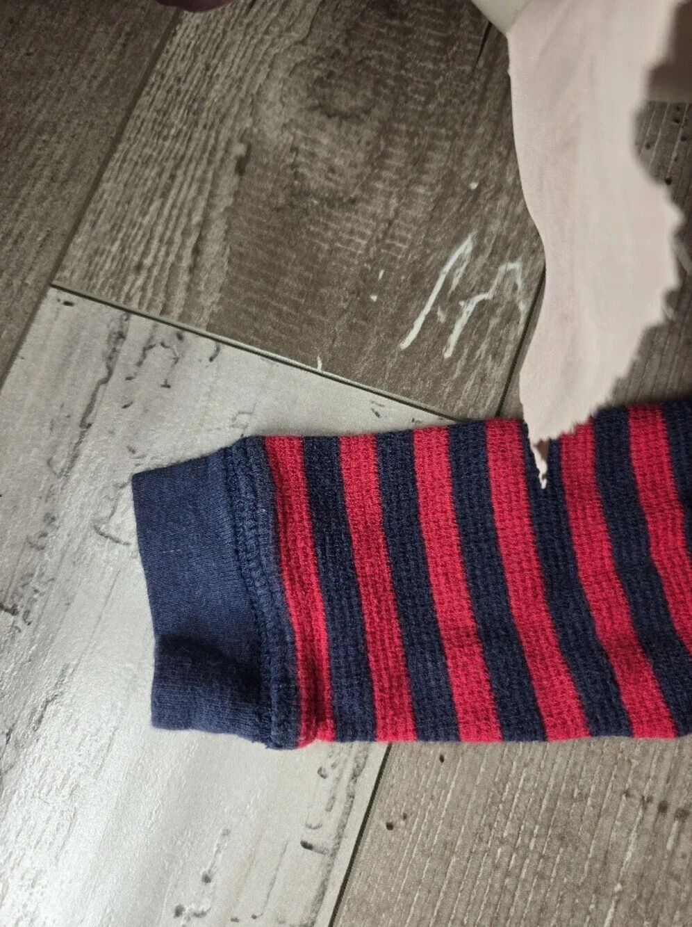 OshKosh B'gosh Baby Boy Striped Red & Navy One-Piece Thermal Bodysuit Size 9M